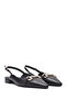 Women's Black Open-Back Buckle Ballerinas 26Pfe400118 - 2