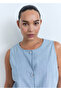 Denim Vest with Buttons - 7