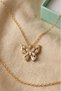 Women's Butterfly Necklace with Steel Chain - Gold Color - (with Surprise Gift)