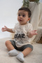 Teddy Bear Printed T-Shirt and Shorts Set with Embroidery Detail - 7