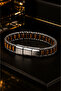 Tiger's Eye Stone Steel Men's Bracelet Multi-Row Modern Design - 4
