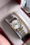 100% Original Gold Silver Color Stainless Steel Cord Waterproof Women Wristwatch Bracelet - 4