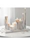 Marbella Led Marbled Conical Taper Candle Dia5.5x25cm - White - 3
