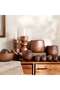 Almond Wooden Taper Candle Holder 10.5x10.5x23cm - Brown - 3
