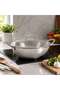 Pradeep Stainless Steel Kadai Pan With Lid Dia28cm -chrome