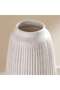 Reynolds Ceramic Ribbed Decor Vase 13x13x25.3cm - White - 3