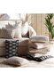 Designora Ikat Jacquard Filled Cushion With Feather Insert 50x50 Cm-black - 6