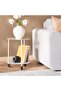 Serra End Table With 3 Wheels Metal - White