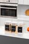 Set of 3 200 ml Vacuum Leakproof Bamboo Acrylic Spice Shakers with Spoon and Label Storage Container Jar - 5