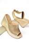 Gold Filled Heeled Women's Slippers K250101509 - 6