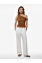 Linen Look Slim Fit Sleeveless Asymmetrical Cut Boat Neck Blouse