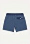 Lace-Up Waist Plaid Navy Blue Swim Shorts I3378Ax26Hs - 6