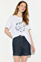 Sea-Themed Bead Embroidered Cotton T-Shirt - White - 4
