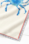 Crab Themed Marine Beach Towel-Mediterranean Style Blue Cream Pool Sea Quick Drying Microfiber Towel - 3