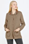 Baby Collar Embroidered Women's Knitwear Jacket - Mink