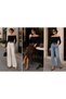 Women's Madonna Collar Sweater Navy Blue - 2