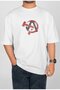 Anarchy Digital Print Oversize White Unisex T-Shirt - 2