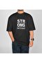 Strong Digital Printed Oversize Black T-Shirt - 2