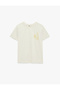 Cotton Crew Neck Short Sleeve Crew Neck Butterfly Printed T-Shirt - 3