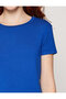 Women's Blue Crew Neck T-shirt - 5