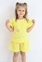 Girl's Floral Embossed Embroidered Shorts Bottom-Top Set - 5