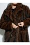 Faux Fur Oversize Coat Double Breasted with Buttons and Pockets - 5