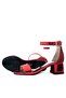 Elsa Red Mirrored Thick Heeled Girls' Evening Dress Shoes - 7