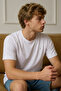 Men's Short Sleeve Comfortable Cotton White T-Shirt - 2