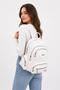 Samilon Multi-Compartment Washed Leather White Women's Backpack