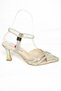 S820303107 Gold Snake Print Thin Heeled Women's Evening Dress Shoes - 6
