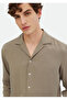 Sand Plain Regular Fit Long Woven Classic Shirt - 4