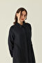Shirt Collar Lace Piece Dress Black - 3