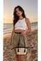 Linen Texture Trend Fashionable Women's Bag with Strap