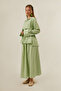 Windbreaker Linen Skirt Set Light Green - 8