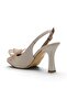 High-Heeled Evening Dress with Bows and Stones - 4