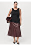 Leather Look Midi Skirt - 8