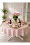 Royal Linen Textured Round Tablecloth Powder Pink