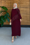 Women's Sequin Embroidered Bat Sleeve Linen Dress - 4