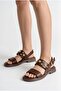 Gold Accessory Detailed Daily Comfortable Women's Sandals Bitter Brown(14) - 3