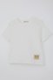 Girl's Crop T-Shirt with Bow Detail, Ages 7-12, Ecru - 5