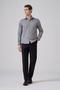Men's Gray Polyester Trend Slim Fit Full Italian Collar Shirt - 4
