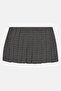 Women Checkered Mini Skirt, Grey - 4