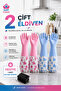 Size L 2 Pairs of Long Sleeve Dishwashing Gloves + Sponge Gift - 2