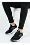 Lace-Up Knit Unisex Sneakers-Black White - 3