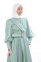 Satin Dress with Chest Detail 696-Çağla - 2
