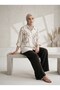 Embroidered Stone Linen Suit - 3