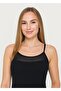 Women's Lace Front Tank Top with Straps, Breathable Fabric - 2