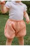 Salmon Color Waffle Muslin Fabric Kids Baby Shorts Comfortable and Loose - 4