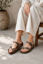 Moderno Women's Cross Strap Anatomical Cork Sole Daily Comfortable Slippers - 2