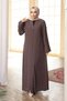 Beaded Light Brown Hijab Ferace 29123Akh